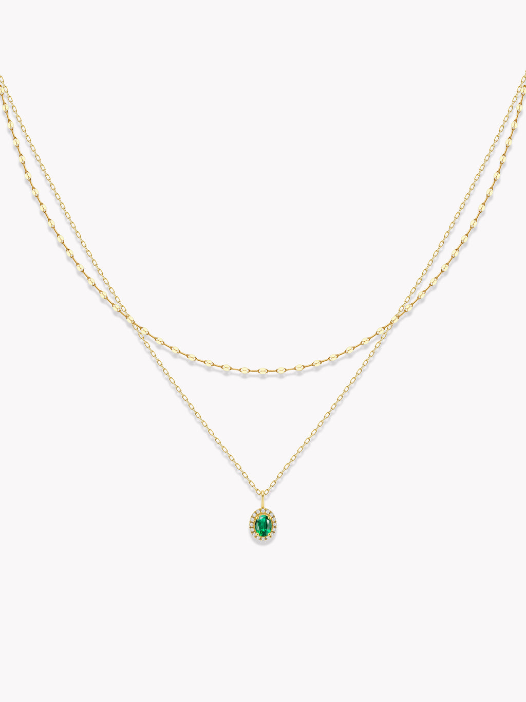 Emerald Double-Layer Necklace