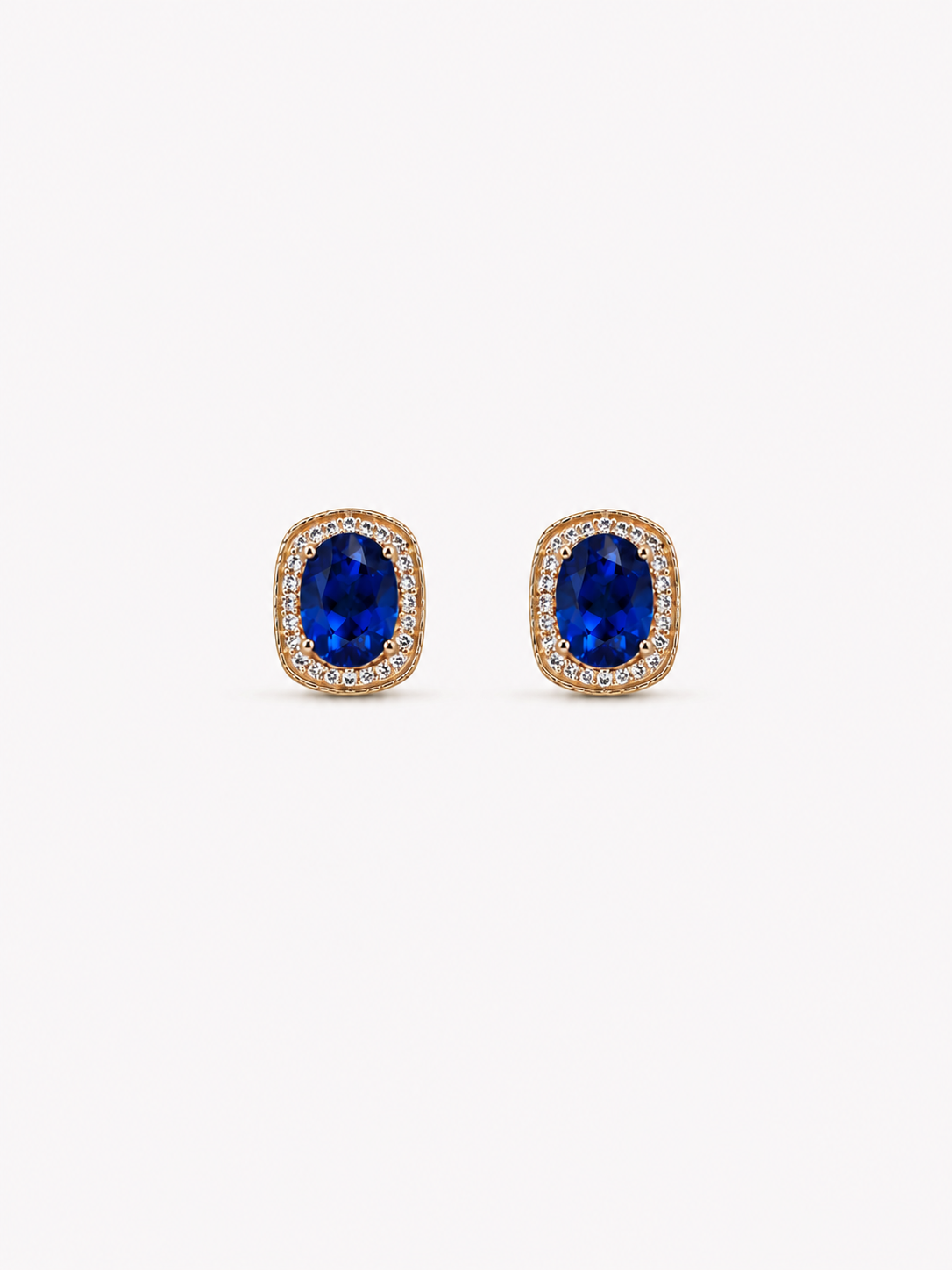 Sapphire Halo Studs