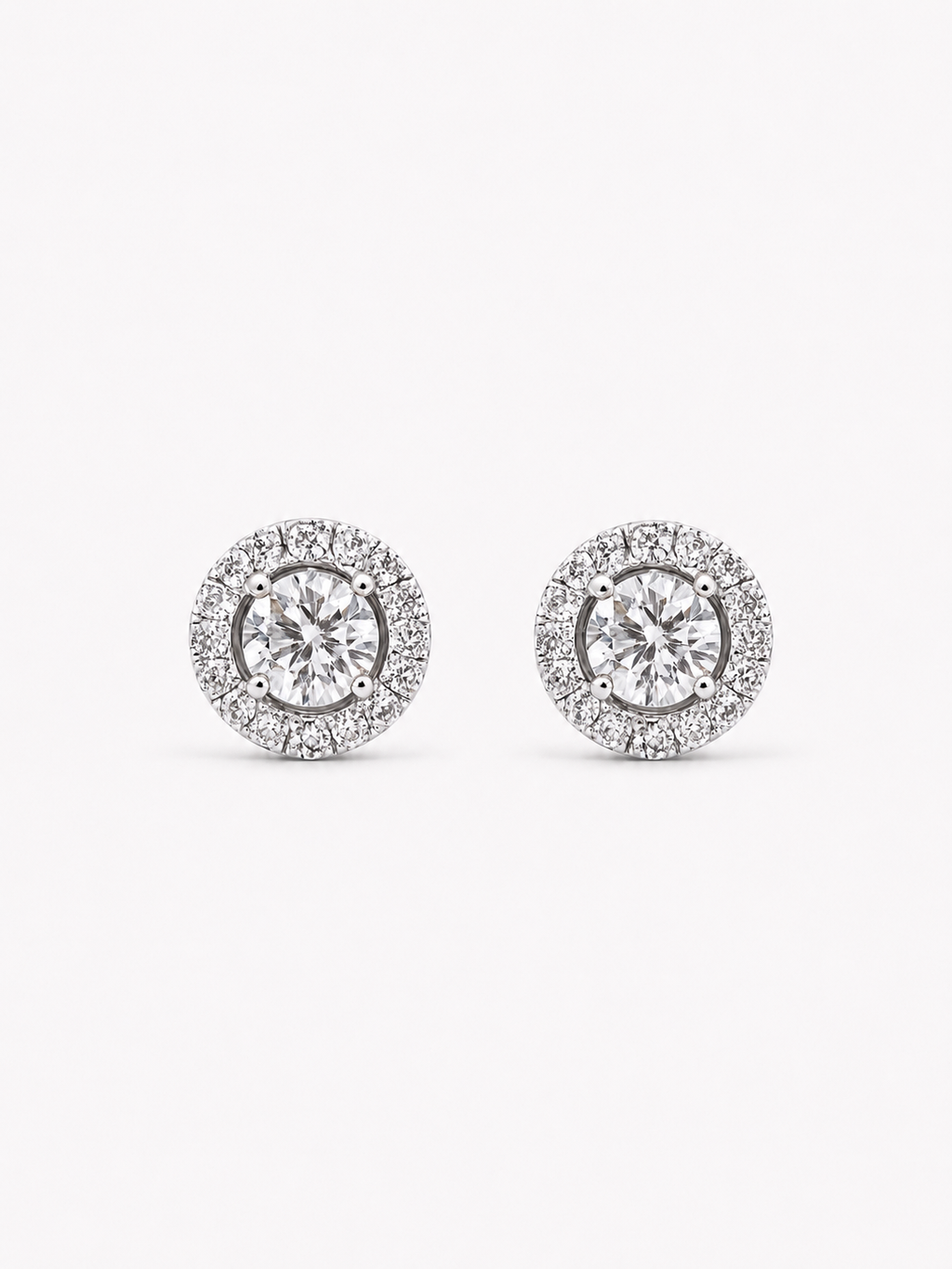 Classic Diamond Halo Stud Earrings