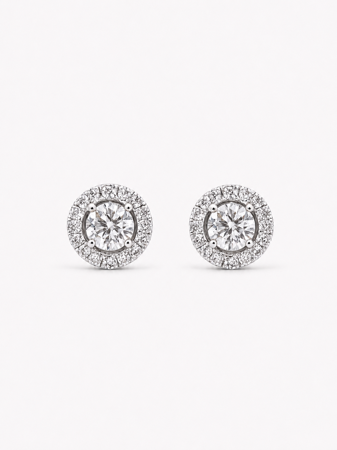 Classic Diamond Halo Stud Earrings