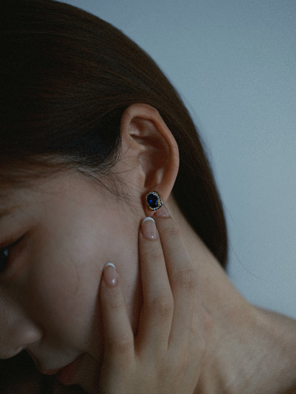 Sapphire Halo Studs