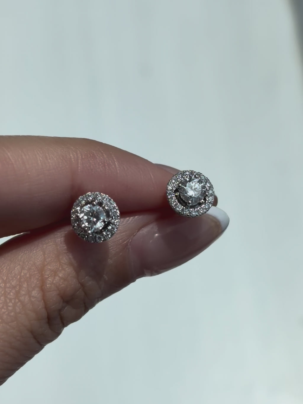 Classic Diamond Halo Stud Earrings